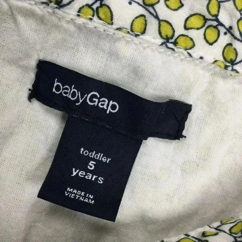 Baby Gap Toddler Green Leaf Print Lined Sleeveless Casual Summer Dress‎ Size 5T